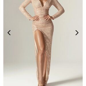 Glamorous Long Sleeve Sequin Dress